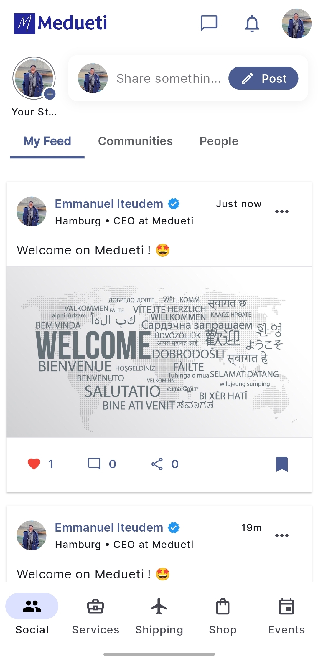 A screenshot of the Medueti application interface